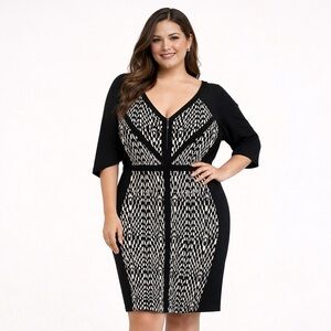 Lane Bryant Black White Sweater Dress NWT Size 14/16